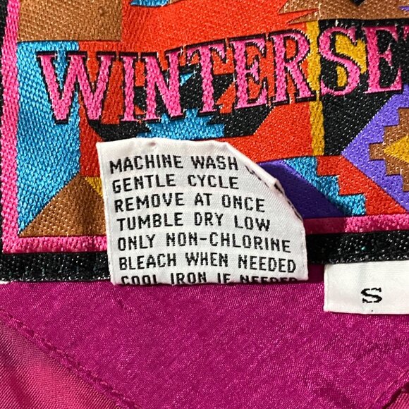 Vintage 80s WinterSet Womens Track Jacket S Art to Wear Parachute Neon Kidcore - Picture 6 of 6